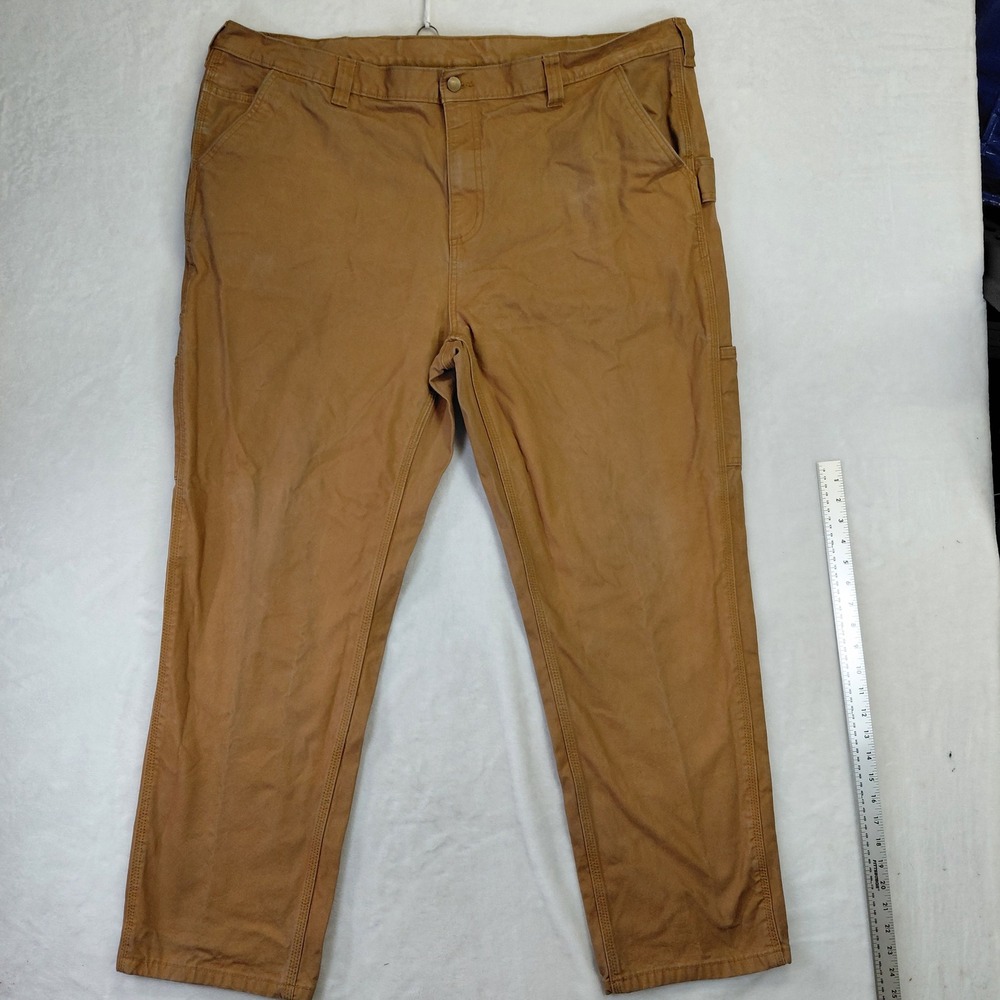 Brahma Mens Carpenter Pants 44x32 Duck Brown Canvas Utility Workwear Trousers